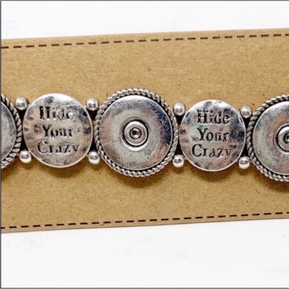 HIDE YOUR CRAZY elastic stretch silver bracelet NEW - Picture 3 of 5